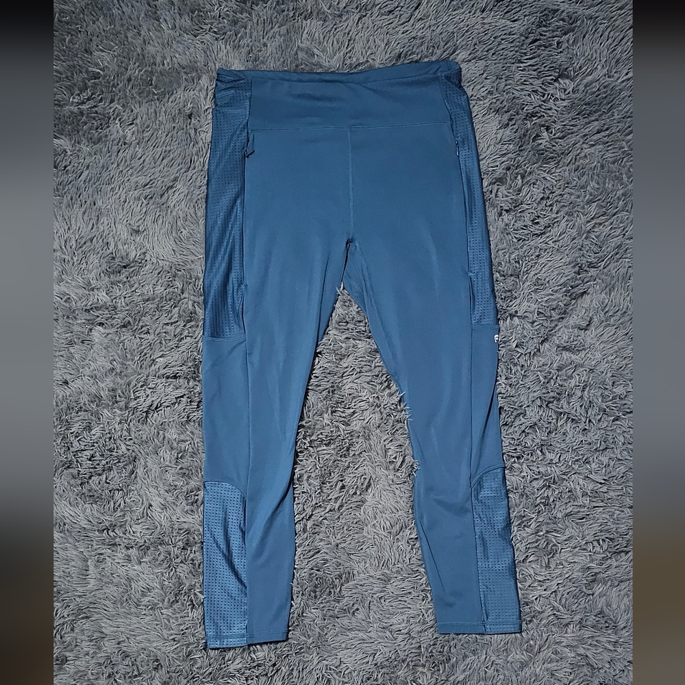 Blue motion 365 Fabletics leggings, mesh side pockets